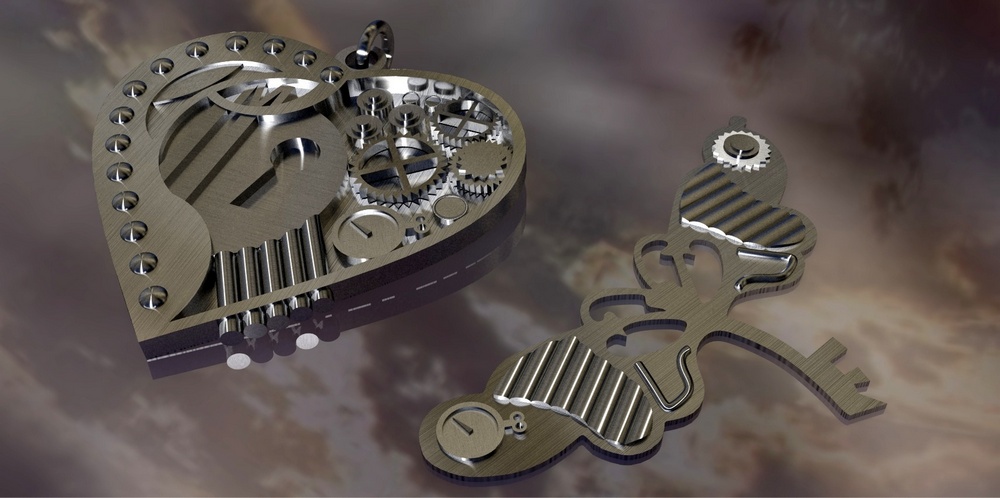 steampunk-heart-pendant-and-key